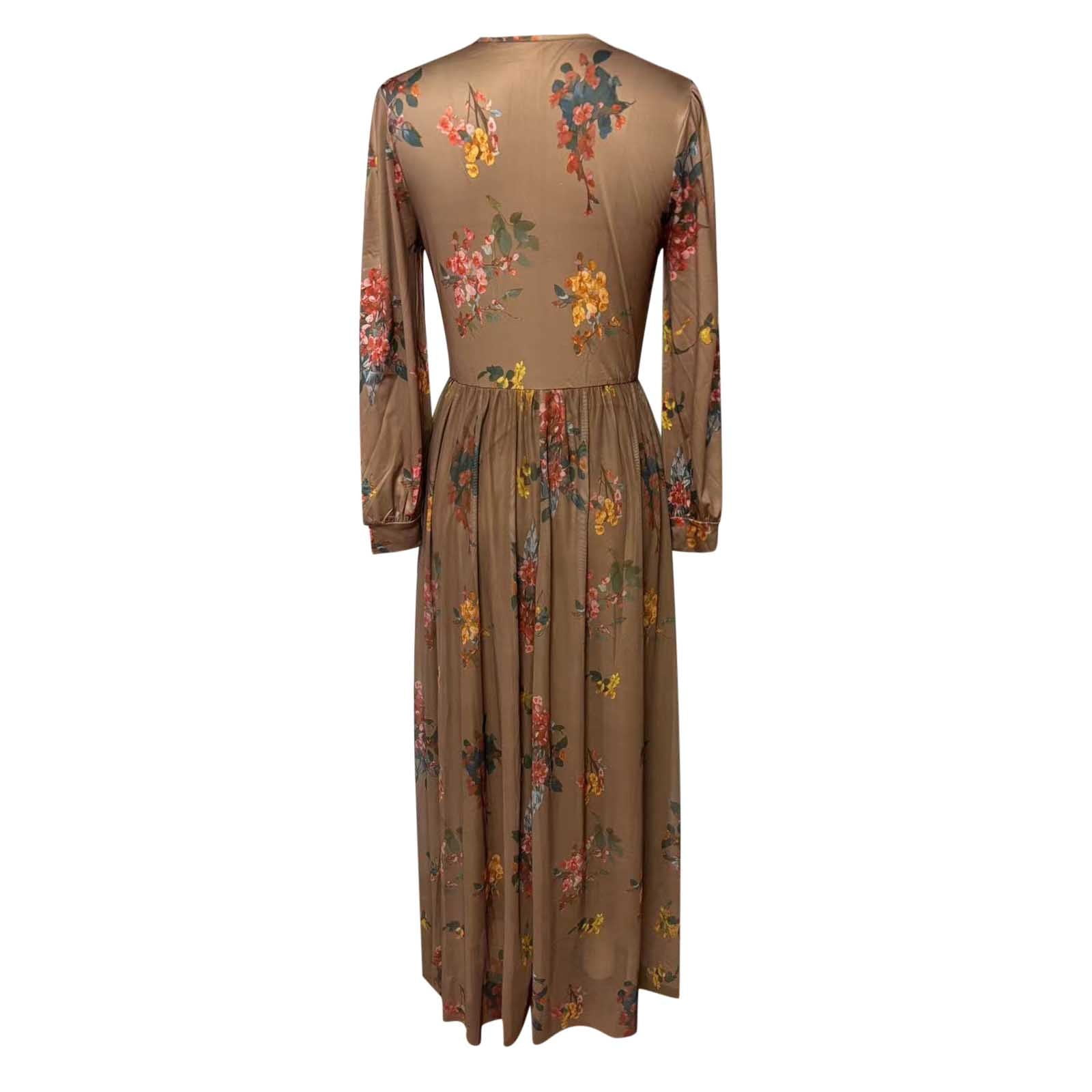 XIAOCHA Womens Flowy Floral Maxi Dress Deep V Neck Bishop Sleeve With Belted Waist Bohemian Inspired Wedding Guest Vacation Dress