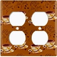 thumbnail image 3 of Metal Light Switch Plate Outlet Cover (Tan Floral Coffee Cup COF002), 3 of 13