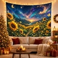 thumbnail image 3 of Golden Sunflower Path Within a Cosmic Valley, Dreamy Fantasy for Nature Lovers, Botanical Wall Art, Housewarming Gift, Tapestry Wall Hanging for Bedroom and Studio, 3 of 7