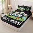 thumbnail image 2 of Erosebridal Retro RV Car Camping Pattern Zipper Twin Comforter Sets with Fitted Sheet and 2 Pillowcases,Adventure Theme Zipper Bedding Set,Black Green Red White,Black Reversible, 2 of 6