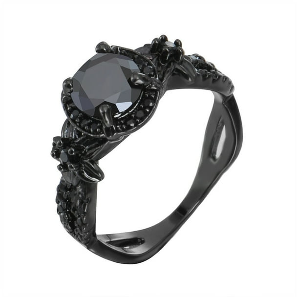 Sonducket Anillo de cobre a la moda para mujer, joyería personalizada, anillos delicados de piedra, accesorios decorativos para vestir, fiesta de Ropa, zapatos y accesorios Miscelánea Negro Sonducket AP014450-01