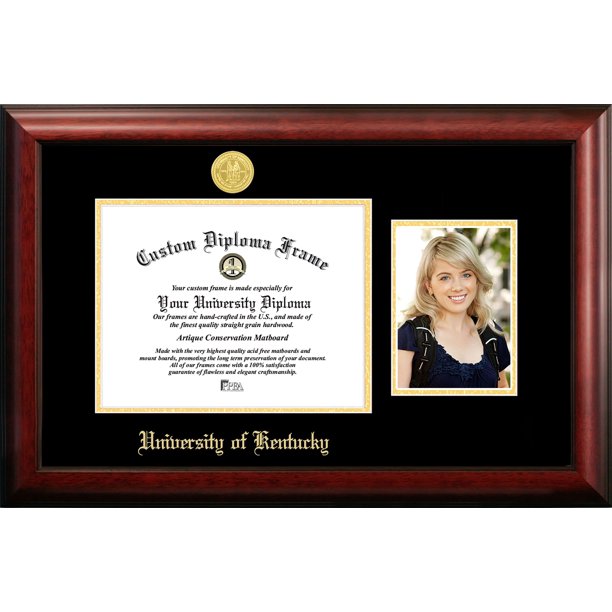 University of Kentucky 11w x 8.5h Gold Embossed Diploma Frame with 5 x7 Portrait