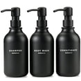 thumbnail image 1 of MAISONOVO Dispensador de champ&uacute; y acondicionador Recargable - Dispensador de champ&uacute; para Ducha Juego de 3 - Botellas de champ&uacute; de pl&aacute;stico Negro de 500 ml c, 1 of 7