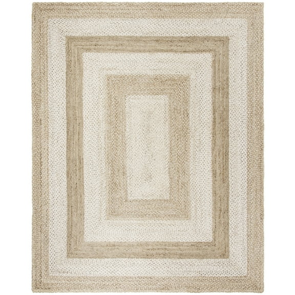 SAFAVIEH Natural Fiber Keisha Geometric Area Rug, Grey/Ivory, 10' x 14'