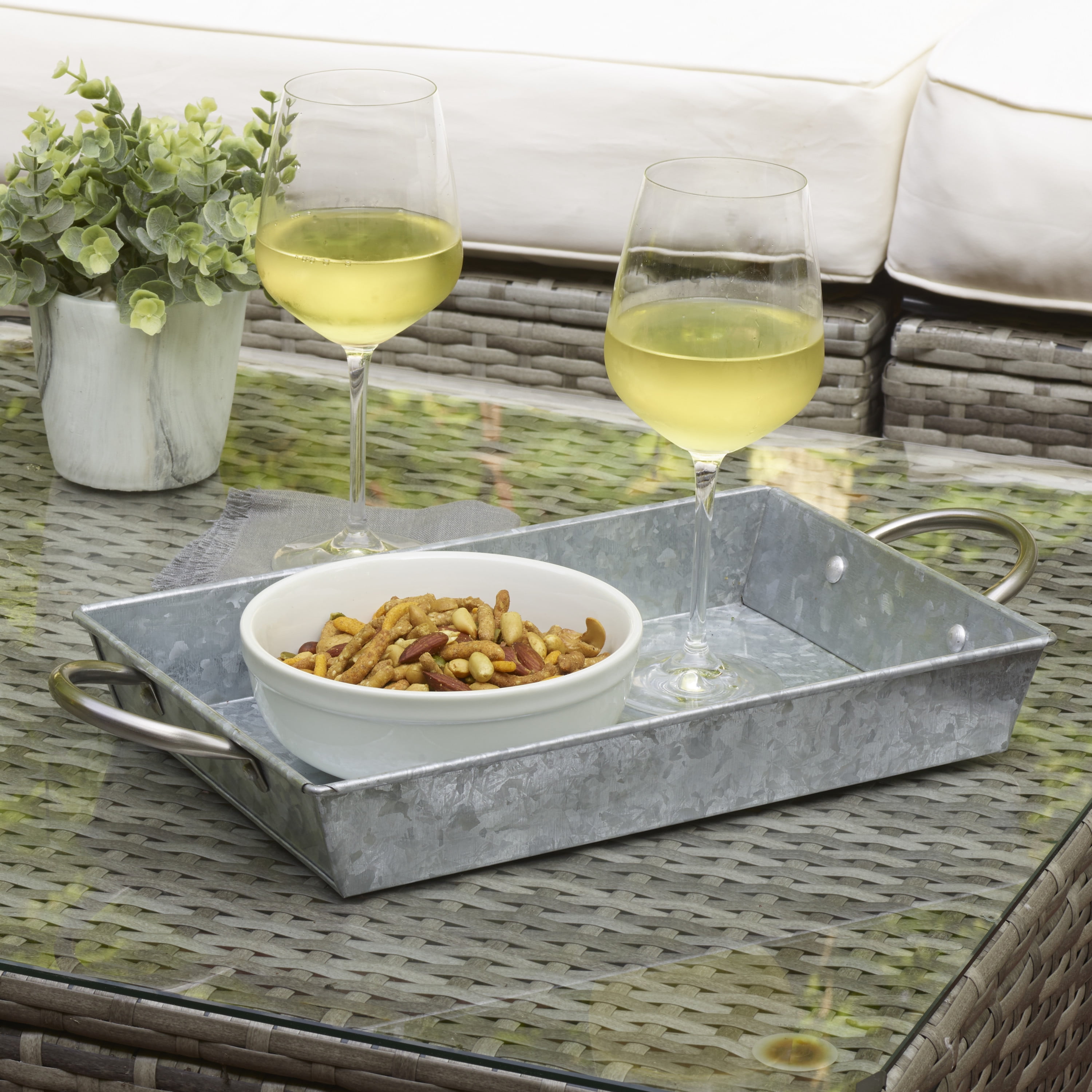 Towle Galvanized Hammered Divided Napkin Tray | Meijer