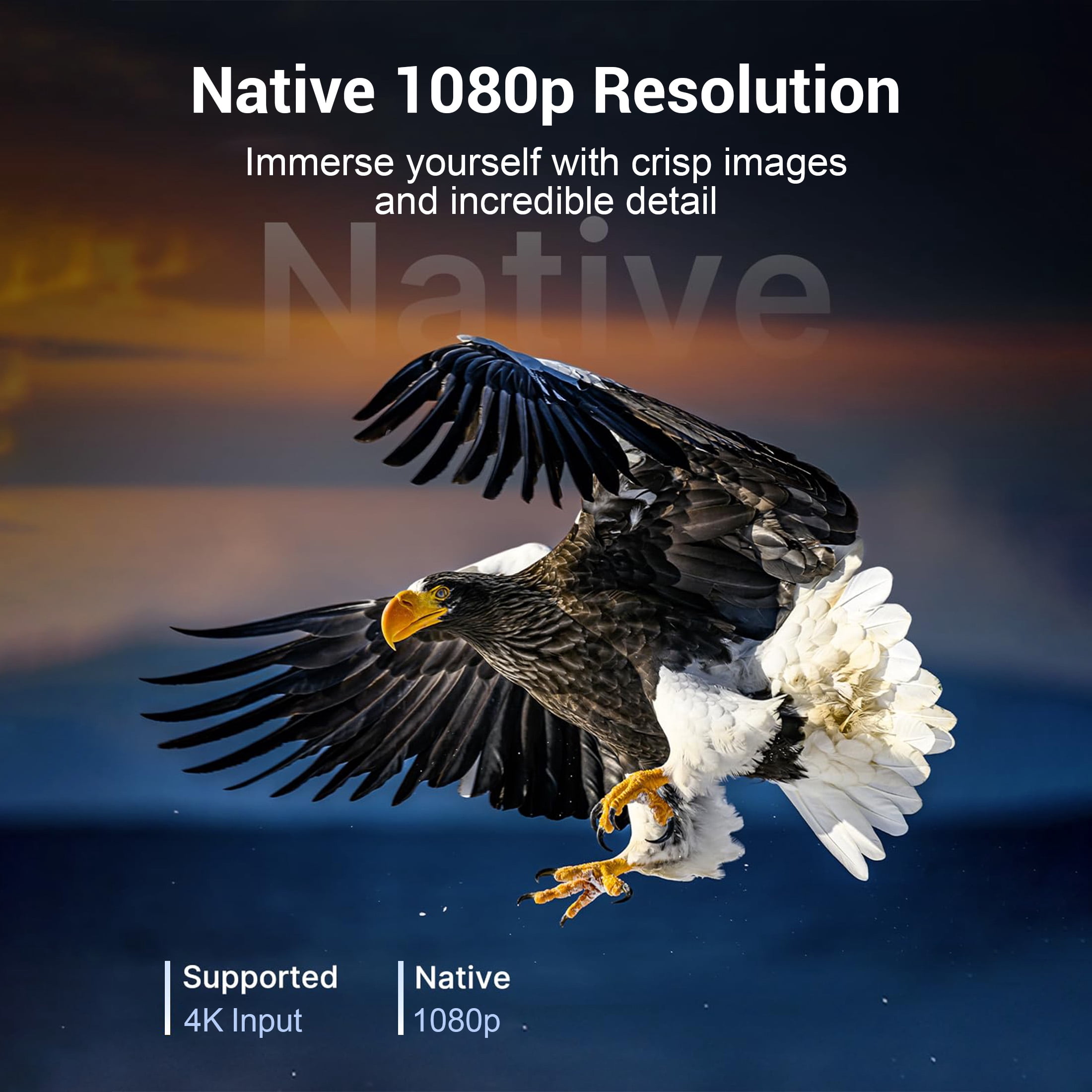 BDQ Projector with WiFi and Bluetooth, Telecontrol focus& Auto Keystone, 1080P HD 4K Support, Smart Projector with Built-in Streaming Apps, Portable Projector for Outdoor & Home Movie