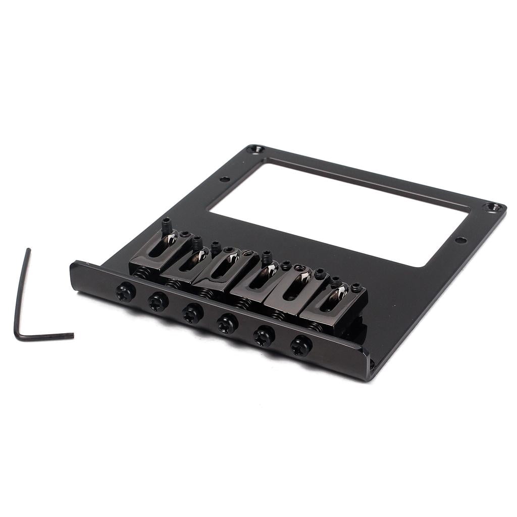 Dualoai Electric Guitar Bridge 6 Square Saddle for TL Guitar Humbucker Black Durable