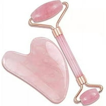 Jade Roller & Gua Sha, Facial Beauty Roller sets, Rose Quartz Massager for Face, Eyes, Neck, Relieve Fine Lines,Wrinkles,and Muscle Relaxing