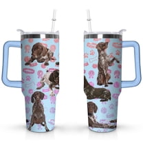 Cute Canine Design 40oz Water Bottle - BPA Free Dog Lovers Tumbler with Handle & Straw - Gift for Women Coffee Mug