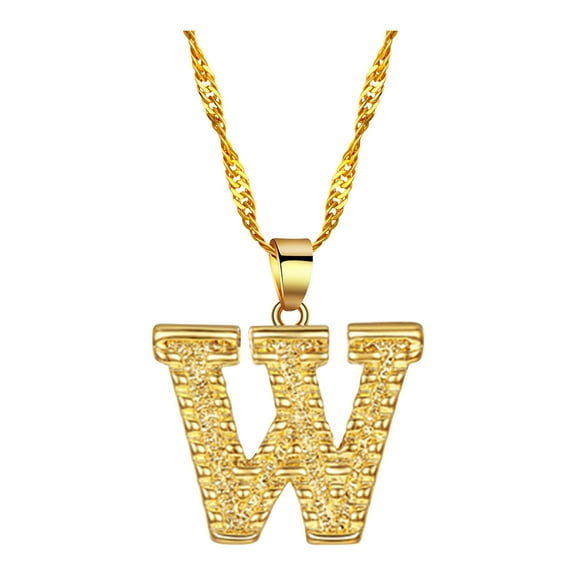 Fiaya Women Initial Necklace for Women Dainty Gold Letter A-Z Pendant Choker Necklace Alphabet Name Necklace Cute Personalized Name Necklace Jewelry Gifts (W)