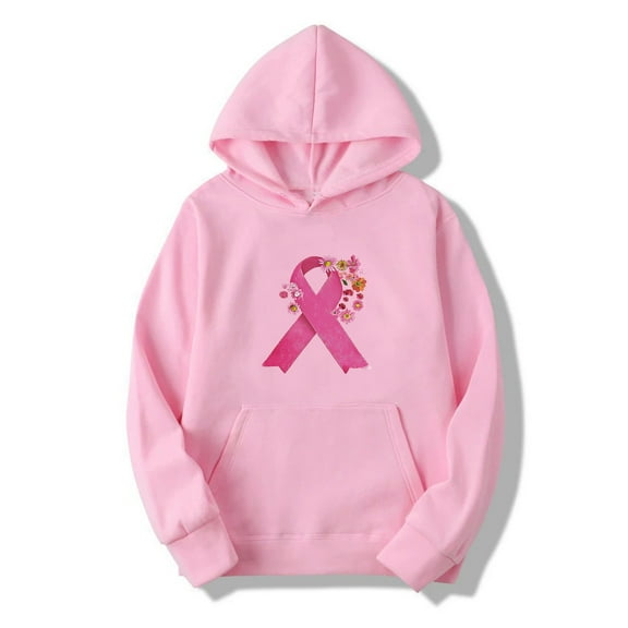 EchfiProm Pullover Sweatshirts for Womens Fall Breast Cancer Hoodies with Pockets Graphic Hooded Womems Tops Pink