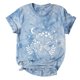 thumbnail image 5 of Puntoco Blusa de manga corta con cuello redondo y estampado de corbata suelta para mujer Puntoco Puntoco-6782, 5 of 9