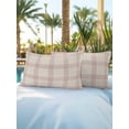 thumbnail image 4 of Outdoor Pillows Waterproof, Red Checkered Throw Pillows with Inserts Included, Rustic Farmhouse Buffalo Plaid Indoor Outdoor Decorative Lumbar Pillow for Bed/Couch/Patio 12"x20", 2Pcs, 4 of 8