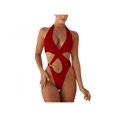 thumbnail image 1 of Women's Hollow Bikini Sexy Solid Color One-piece, 1 of 6