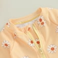 thumbnail image 5 of Bagilaanoe Toddler Baby Girl One-Piece Swimsuit Flower Print Long Sleeve Zipper Rashguard Swimwear + Swimming Cap 6M 9M 12M 18M 24M 3R Kids Ruffle Bathing Suit, 5 of 7