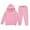 Pink, variant on Reindeer & Heart Print Girls' Hoodie Set, Children's 2-Piece Long Sleeve Hoodie and Sweatpants, Medium and Small Solid Color Casual Play Outfit for Kids Valentine's Day Gift