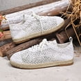 thumbnail image 6 of Womens Shoes,Casual Shoes Round Toe Flat Soled for Comfort Wear Large Casual Shoes for On Design,Shoes for Women,White,8, 6 of 9