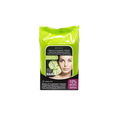 Absolute New York Make-Up Cleansing Tissue  Cucumber  33 Ct