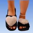 thumbnail image 5 of Women's House Slippers Fuzzy Fluffy Warm Open Toe Home Shoes Indoor and Outdoor Slipper Khaki 5.5-6, 5 of 5