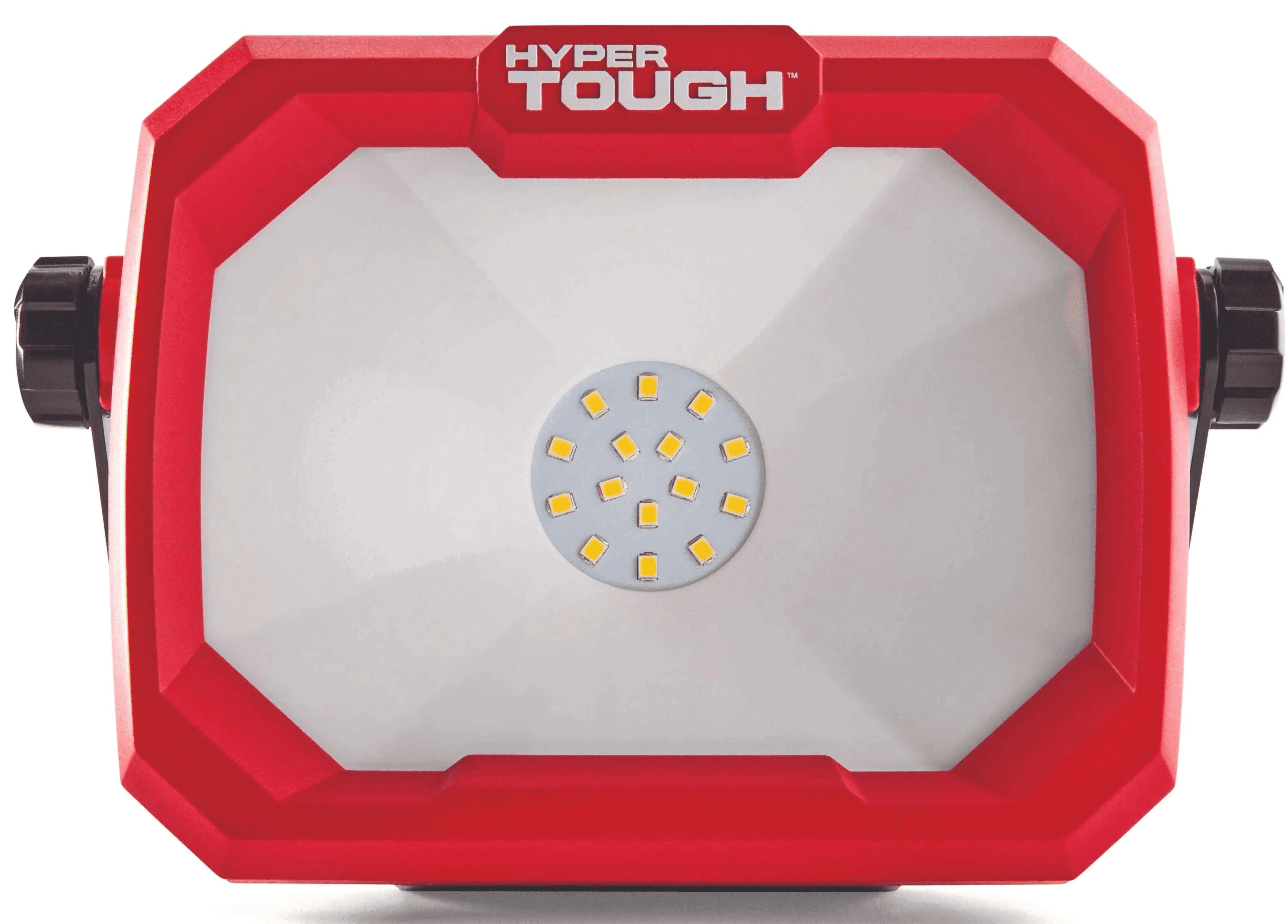(2 pack) Hyper Tough 1000-Lumen Corded LED Work Light, 360° Rotating Head, Fold-Flat Portable Design, 5-ft Power Cord, Integrated LED, Adjustable Stand, Red/Black