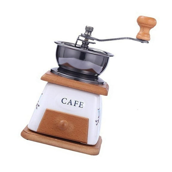 AOOOWER Wooden Hand Crank Coffee Grinder Space Saving Manual Miniature Espresso Maker with Ceramic Burr Coffees Equipment