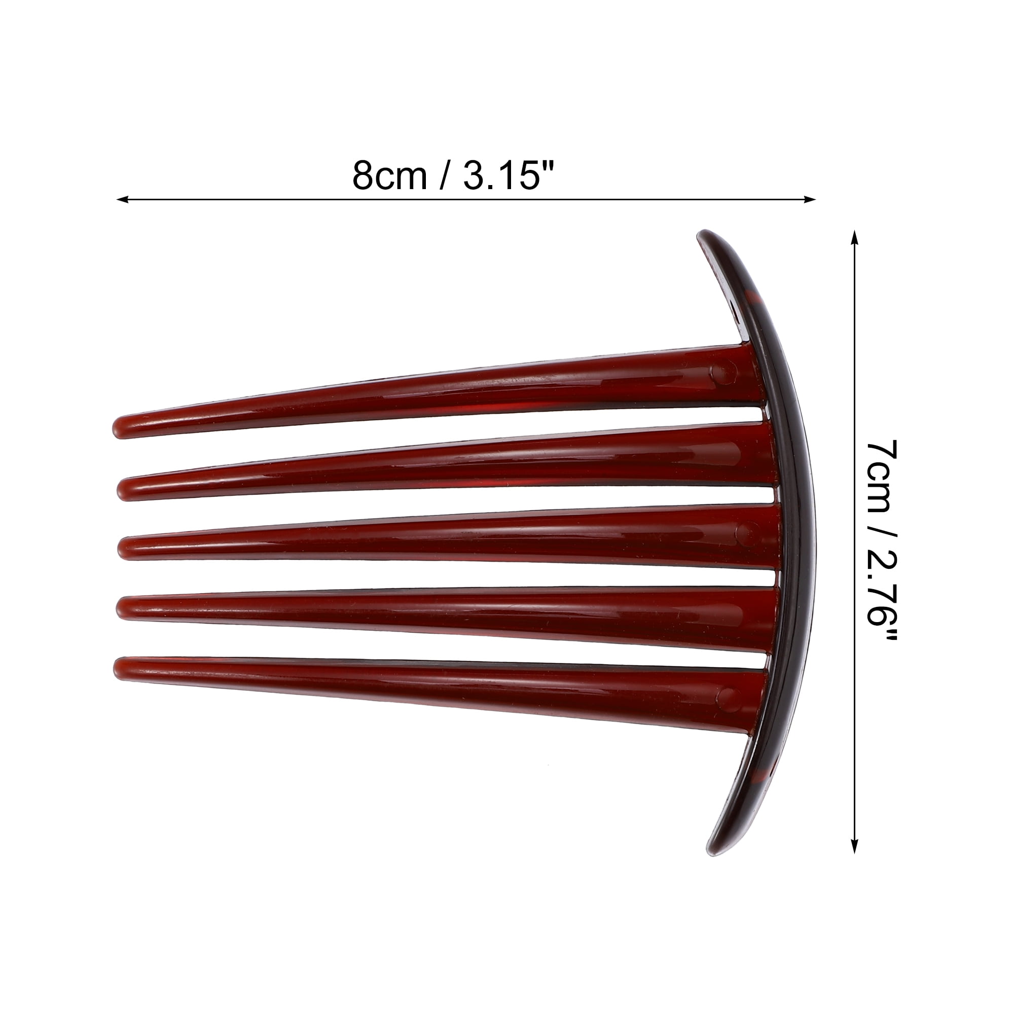 Unique Bargains 2 Pcs Small Side Combs Teeth Hair Combs Hair Clip Comb 3" Brown