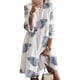 thumbnail image 4 of Vestido Mujer Vestido Estampado Vintage Manga 3/4 Paño De Cuello Redondo, Blanco Hoja, 5XL Eigraketly AP002219-32, 4 of 5