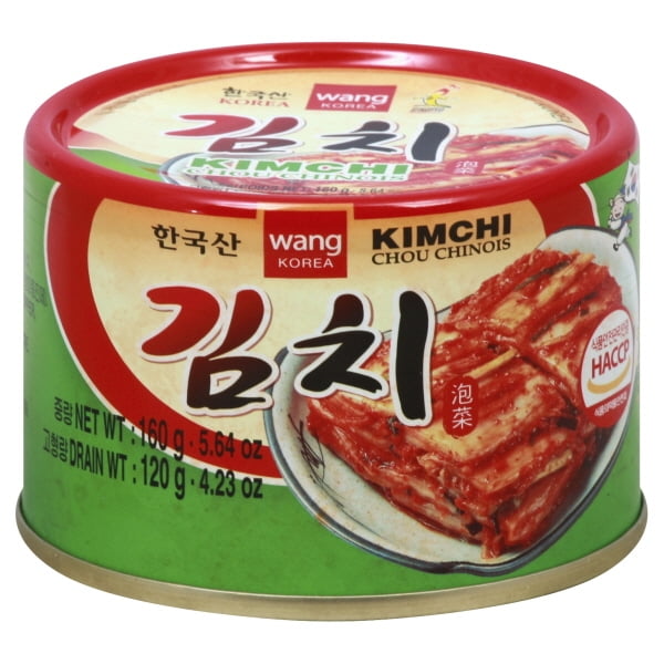 Korean Canned Kimchi, Original Authentic Tasteful Can Napa Cabbage Kim Chi Condiment, Vegan