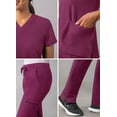 thumbnail image 4 of Adar Addition Go-Basic Scrub Set For Women - Slim V-Neck Scrub Top & Skinny Cargo Scrub Pants - A9200 - Wine - M, 4 of 7