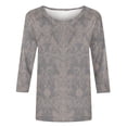 thumbnail image 2 of Fengqque Women's Casual Loose Printing 3/4 Sleeve T-Shirts Crew Neck Basic Daily Tunic Blouses Tops White-D XL(XL), 2 of 5