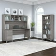 thumbnail image 7 of Somerset 72W Desk with Hutch and Bookcase in Platinum Gray - Engineered Wood, 7 of 7