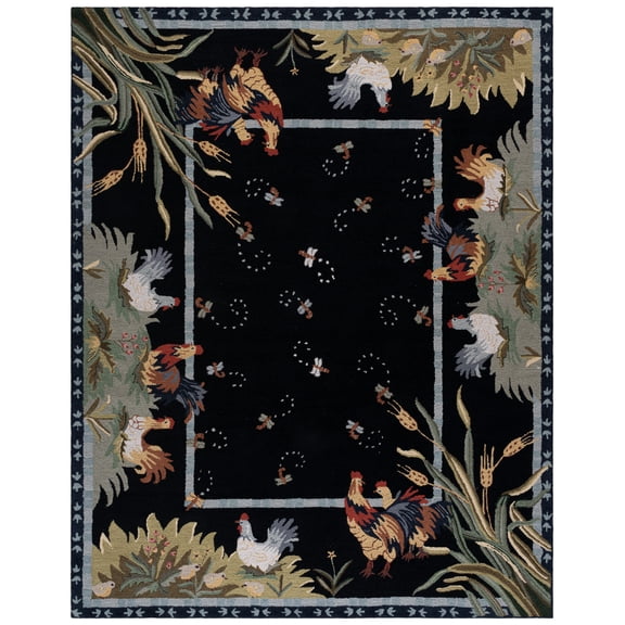 Safavieh Chelsea Lanford Animal Wool Area Rug, Black, 9' x 12'