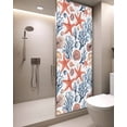 thumbnail image 2 of Window Privacy Film Coastal Stained Glass Window Film Decorative Sun Block Window Cover Summer Beach Starfish Coral Shell Conch Nautical Window Clings Static Adhesive Sticker for Bathroom 29.5"x78.7", 2 of 7