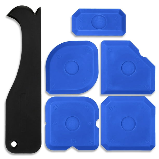 Juego de 6 herramientas de acabado de silicona para sellador, aplicador de silicona, masilla, adecuado para calafateo de pisos y azulejos de cocinas, baños y habitaciones, herramientas para