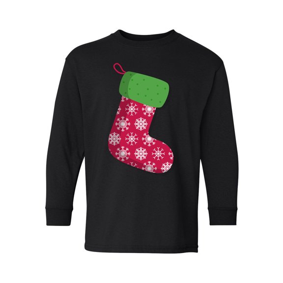 Awkward Styles Christmas Long Sleeve Shirt for Kids Youth Boys Girls Stocking Snowflake Xmas Shirt