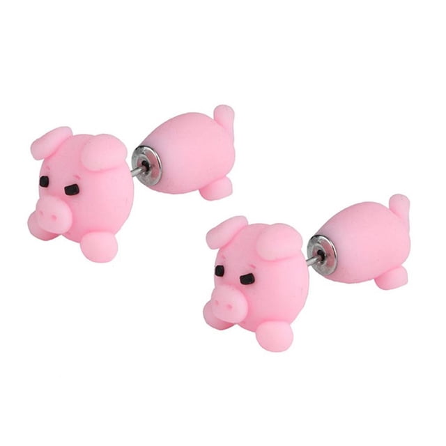 Animal Bite Ear Studs Animal Soft Clay Pendientes Lindo Pendiente De Dibujos Animados Para La Colocación Diaria Moyic AP007541-03