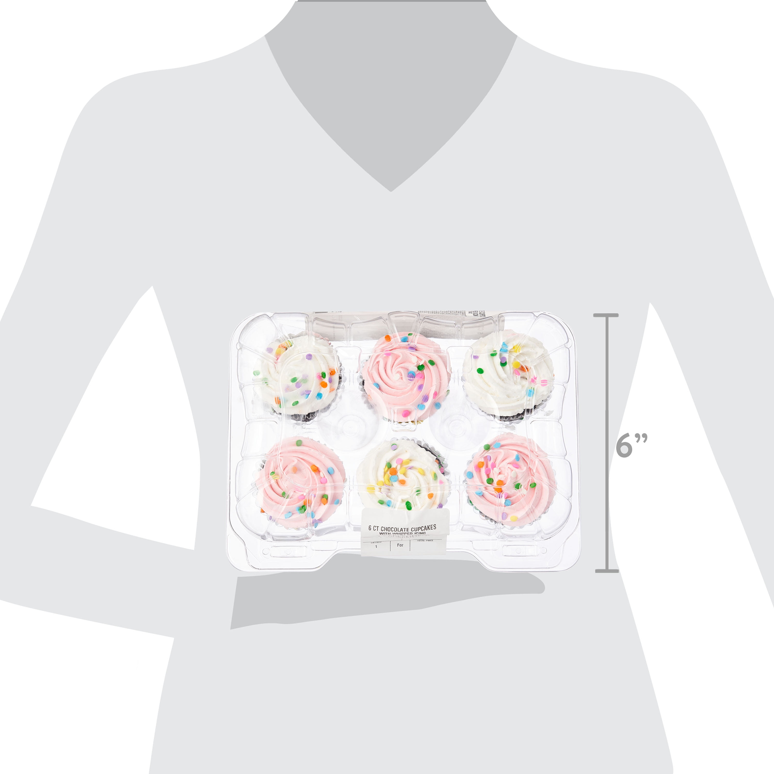 Freshness Guaranteed Chocolate Cupcakes with Whipped Icing, Special Order, 6 Count