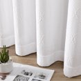 "OVZME Ivy Textured White Semi Curtains 63"" Long, 2 Panels Home