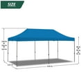 thumbnail image 2 of Erommy 10' x 20' Pop Up Canopy Tent,Easy up Heavy Duty Canopy with Roller Bag, 6 Sand Bags, Outdoor Canopies for Festival, Event, Blue, 2 of 9