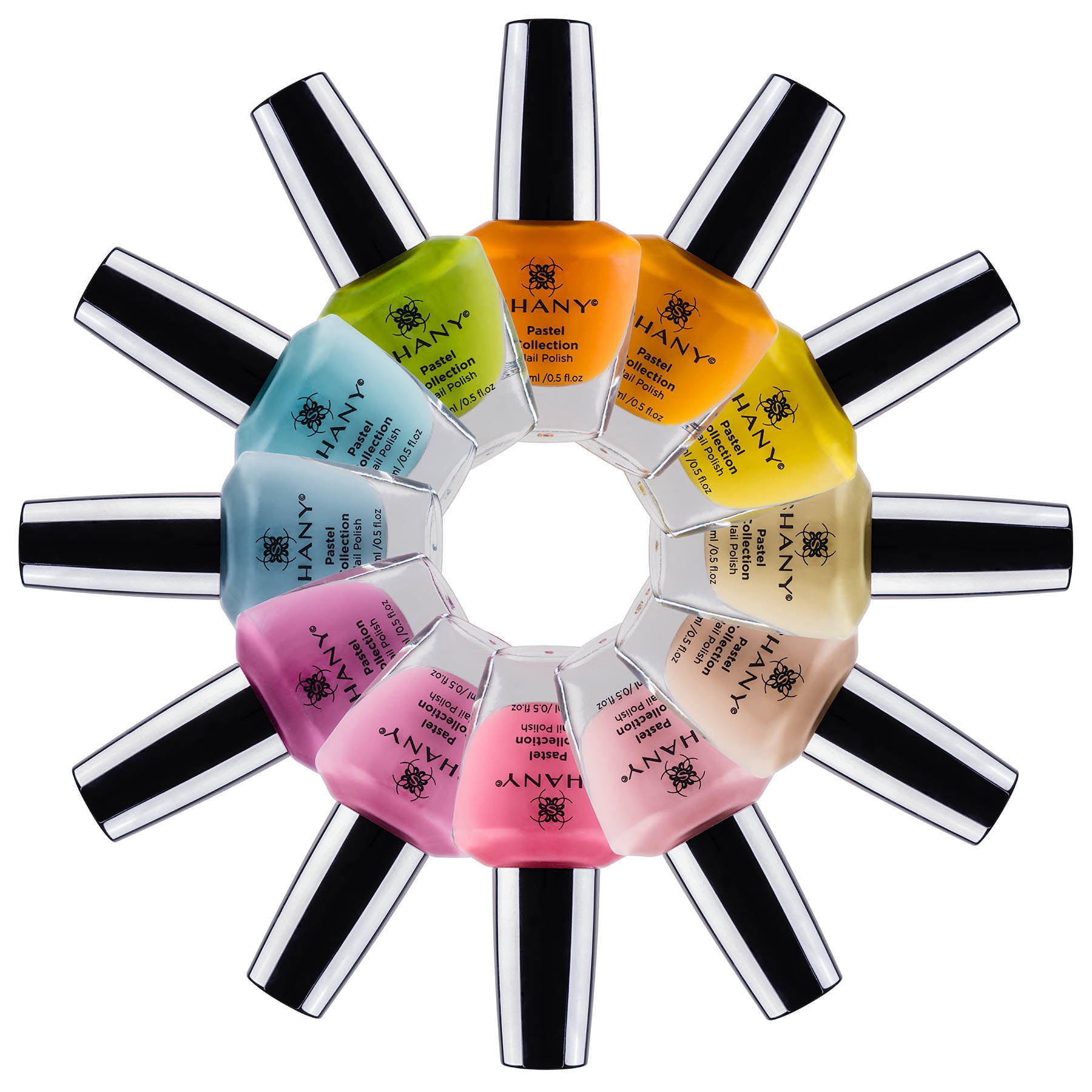 SHANY DIY Nail Polish Set - Quick Dry Nail Lacquer Kit, Vibrant & Colorful DIY Collection, Semi Glossy, Shimmery & Matte Finishes - Full Size - 12 Colors - Pastel