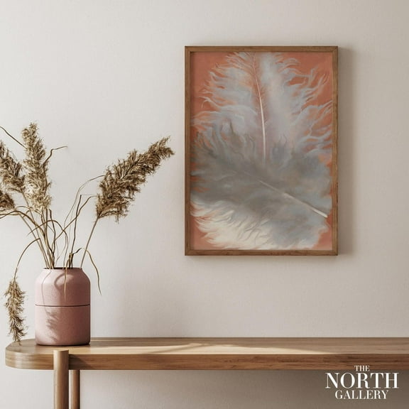 PosterArt Georgia O'Keeffe Feathers White and Grey Giclee Poster Print, Art Lover Gift, New Home Gift, Contemporary Art, Size 8x12 UNFFRAMED
