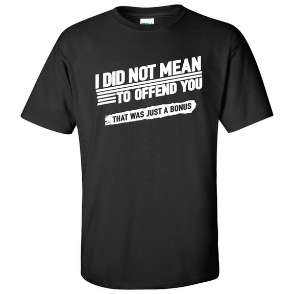 I Did Not Mean to Offend You - Sarcasm Funny T Shirt - Small - Black