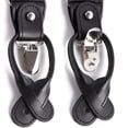thumbnail image 4 of Jacob Alexander Men's Solid Elastic Y-Back Suspenders Braces Convertible Leather Ends Clips - Black, 4 of 6