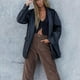 thumbnail image 2 of Moda Mujer Trajes Manga larga Sólido Faux Leather Outwear Chaquetas Tops Abrigos Pompotops qwe16183, 2 of 5