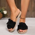thumbnail image 2 of RUIYANQI Women's Bowknot Espadrille Slides Open Toe Rope Sole Sandals Comfortable Casual Summer Footwear Trendy Fashion Beach Shoes with Fluffy Straps Multiple Solid Colors for Daily Wear, 2 of 9
