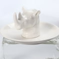 thumbnail image 3 of OUNONA White Ceramic Jewelry Tray for Storage Rhinoceros Shaped Ideal for Rings Necklaces and Ornaments, 3 of 7