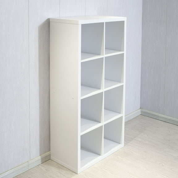 Smart Cube 8-Cube Organizer Storage with Opened Back Shelves,2 X 4 Cube Bookcase Book Shleves for Home, Office (White)
