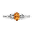 thumbnail image 5 of 10K White Gold Ring Band with Stones (11) November Citrine Oval Yellow Diamond Round, Size 5, 5 of 5