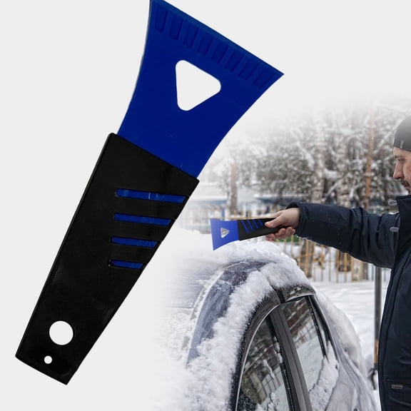 10 Inch Car Windshield Ice Scraper, Anti-Scratch Snow Frost Ice Removal Tool with Sponge Grip Handle, Multi Functional Durable Shovel, Universal Winter Car Accessory for Car, Truck, SUV