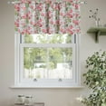 thumbnail image 4 of Printed Curtain Valance Rod Pocket Kitchen Curtain Short Sheer Translucent Window Treatment Spring Floral Decoration for Cafe Living Room Bathroom Decorative Tiers 55.12x18.11 Inches, 4 of 5